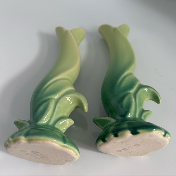 Vintage jade green bud vases - Picture 4 of 7